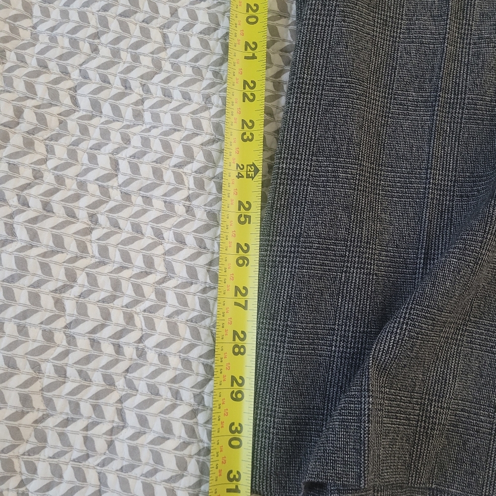 WHBM Gray/Black Plaid Wide Leg Trouser Pants- Front Sailor Buttons (size 0) - Picture 14 of 16